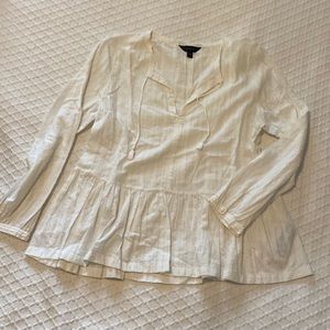 J Crew Peplum Hem Swiss Dot Blouse